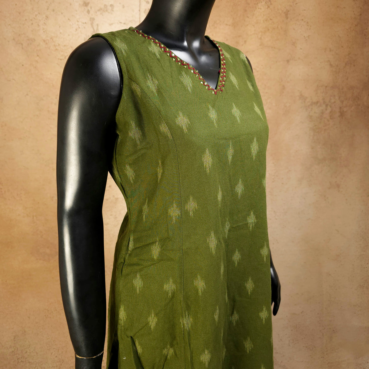 Kurti - 2 Piece Kurti Set - Muted Military Green