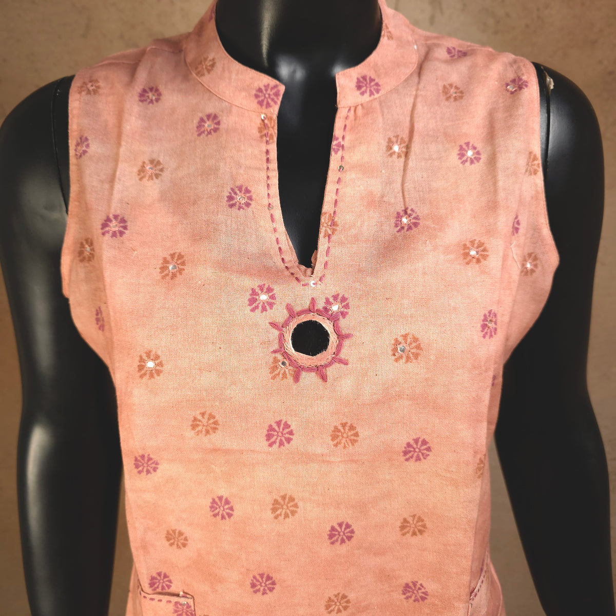Kurti - 2 Piece Kurti Set - Peach