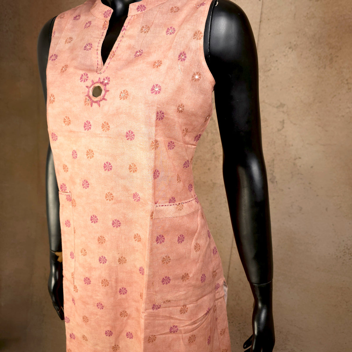 Kurti - 2 Piece Kurti Set - Peach