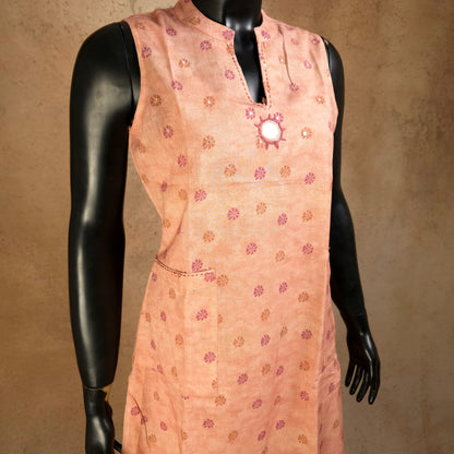 Kurti - 2 Piece Kurti Set - Peach