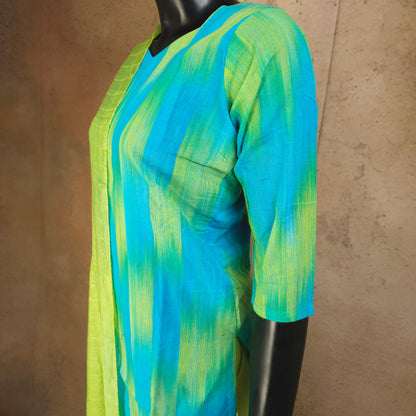 Kurti - 3 Piece Kurti Set - Turquoise blue