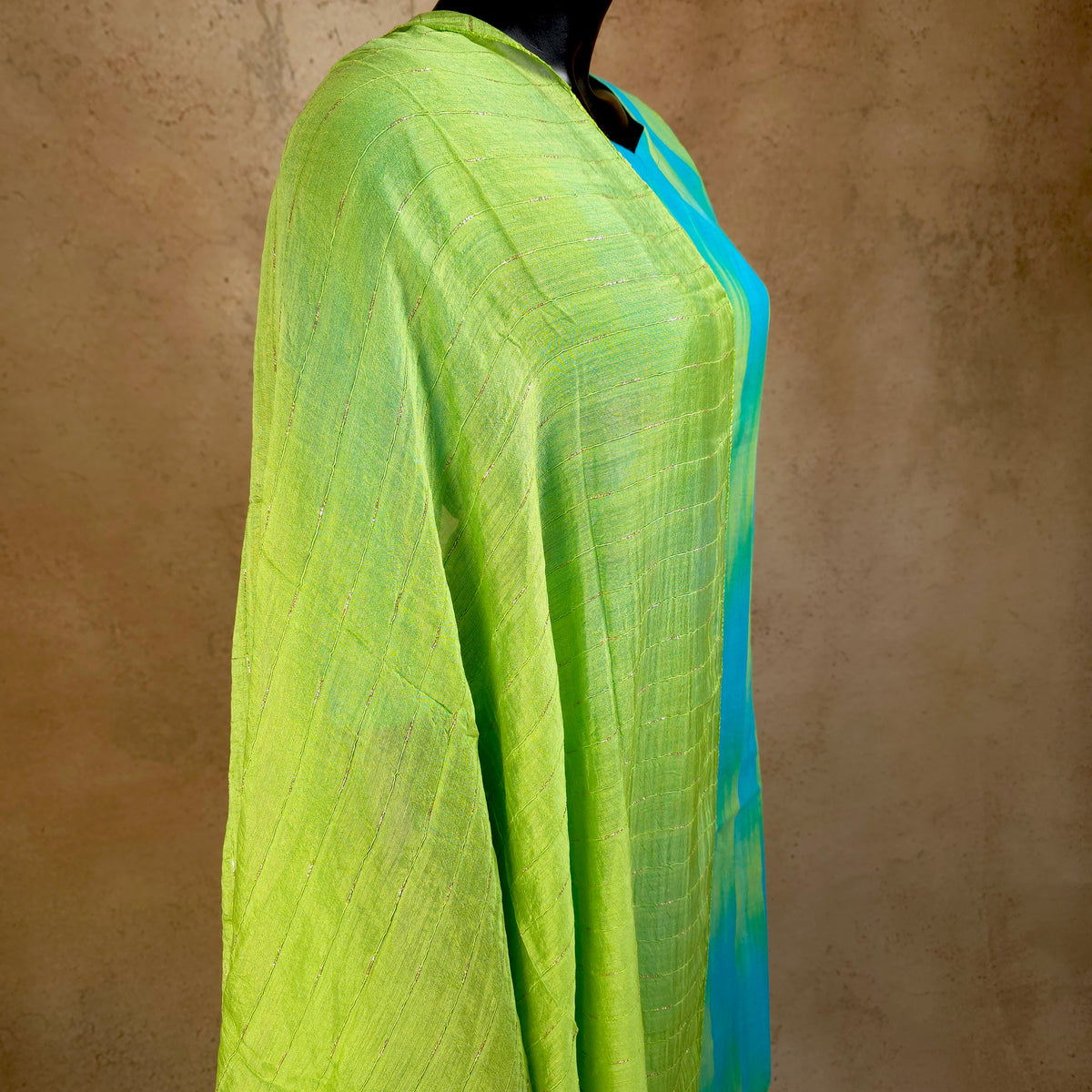 Kurti - 3 Piece Kurti Set - Turquoise blue