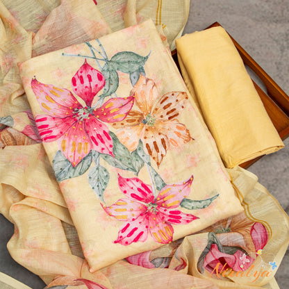 Salwar Material - Pastel Floral Printed