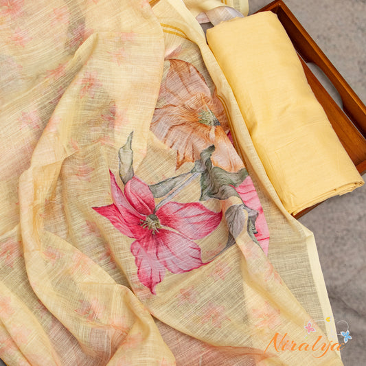 Salwar Material - Pastel Floral Printed