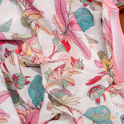Salwar Material - Pink Floral