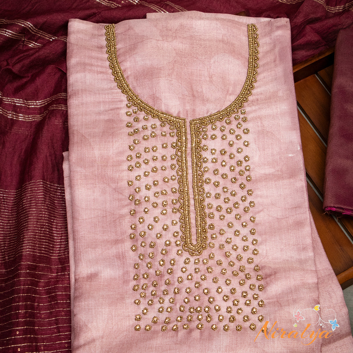 Salwar Material - Dusty Pink Slub