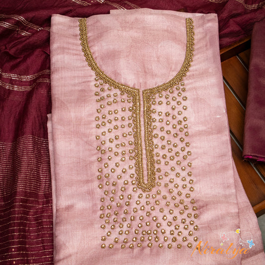 Salwar Material - Dusty Pink Slub
