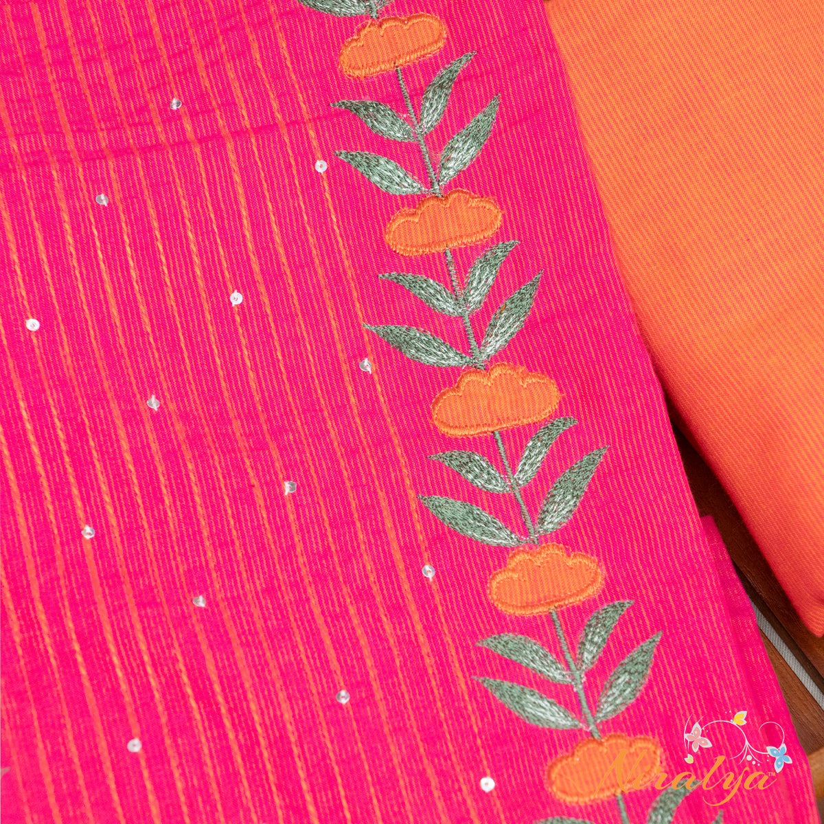 Salwar Material - Rani Pink Cotton Slub
