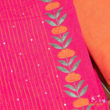 Salwar Material - Rani Pink Cotton Slub