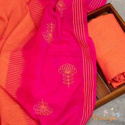 Salwar Material - Rani Pink Cotton Slub