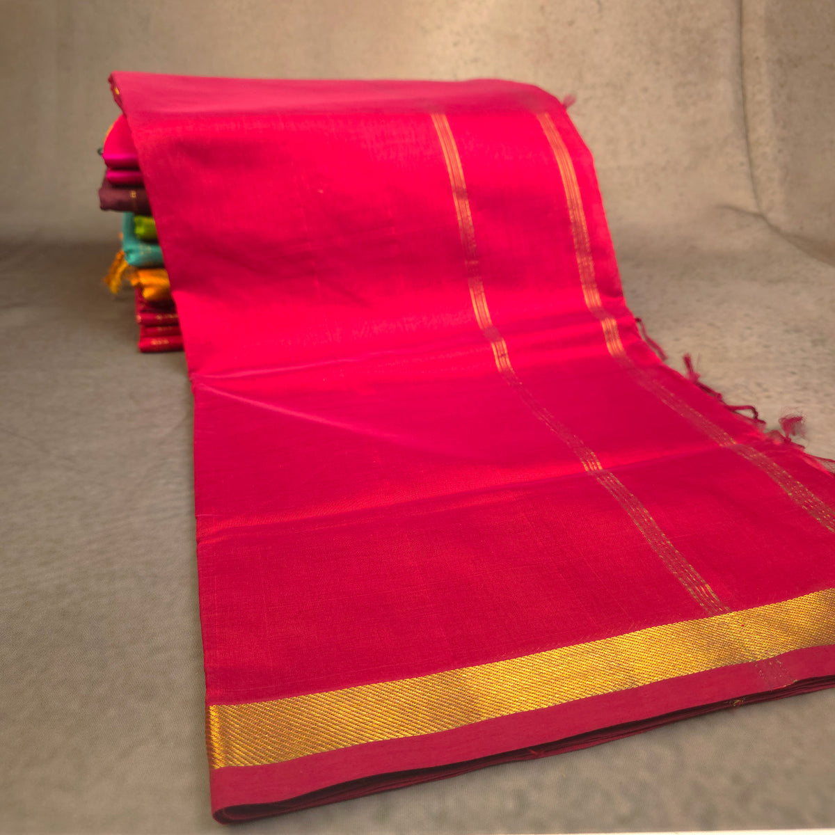 Pure Silk Cotton Saree - Maroonish Red