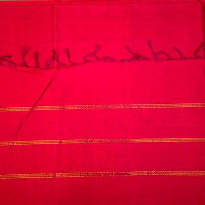 Pure Silk Cotton Saree - Maroonish Red